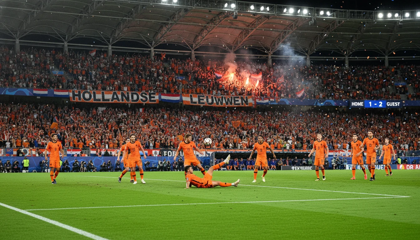 Nederlands voetbalteam speelt Europese wedstrijd